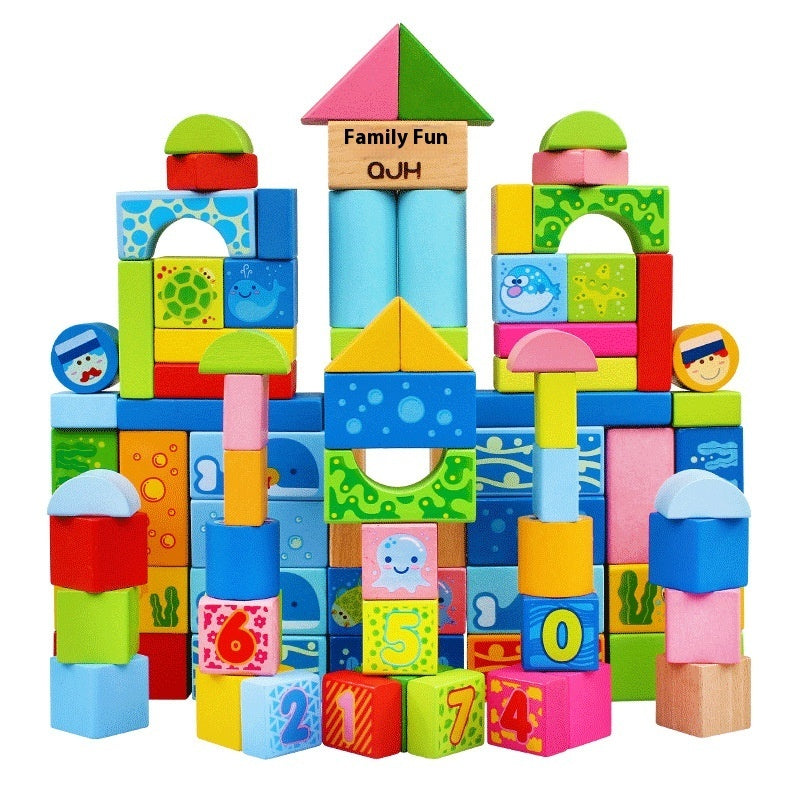 Montessori Bauklötze Kinder | Lernspielzeug kreativ bauen