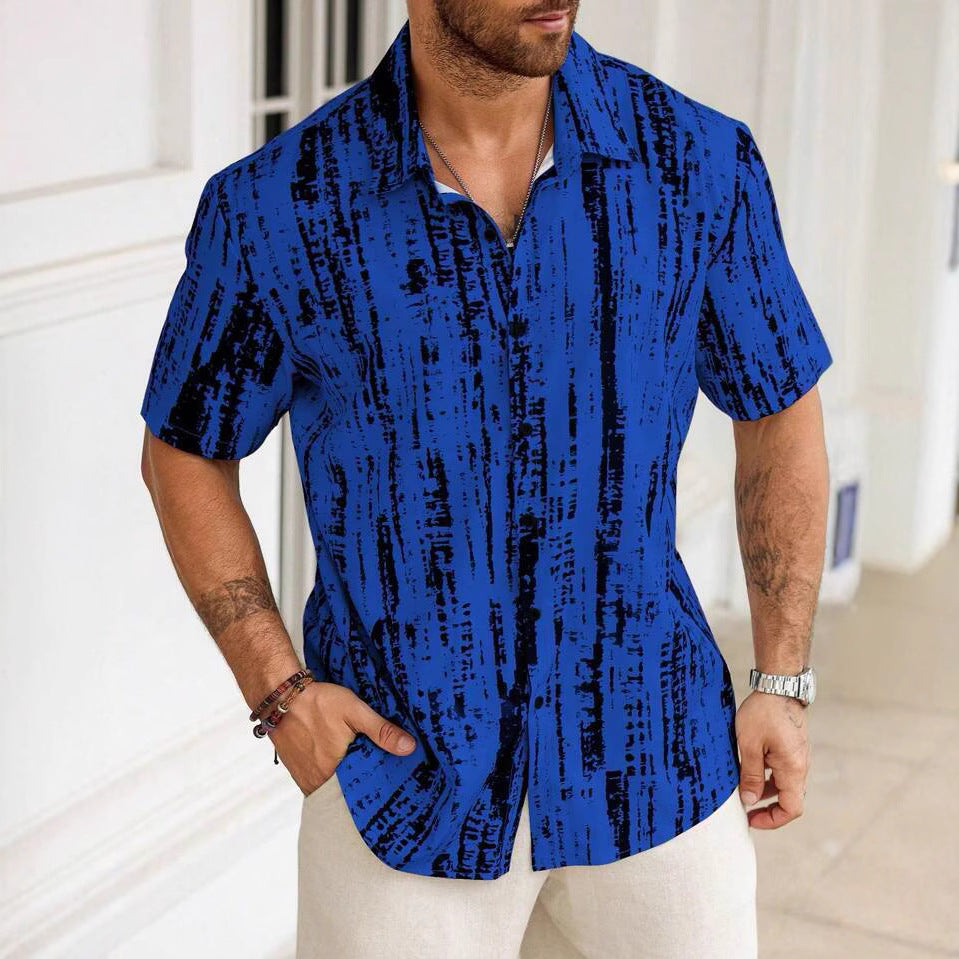 Men's Short-Sleeve 3D Print Shirt | Wrinkle-Free Summer Trend