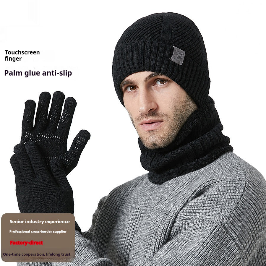 Men's Winter Set Hat Scarf Gloves Thick Warm Outdoor