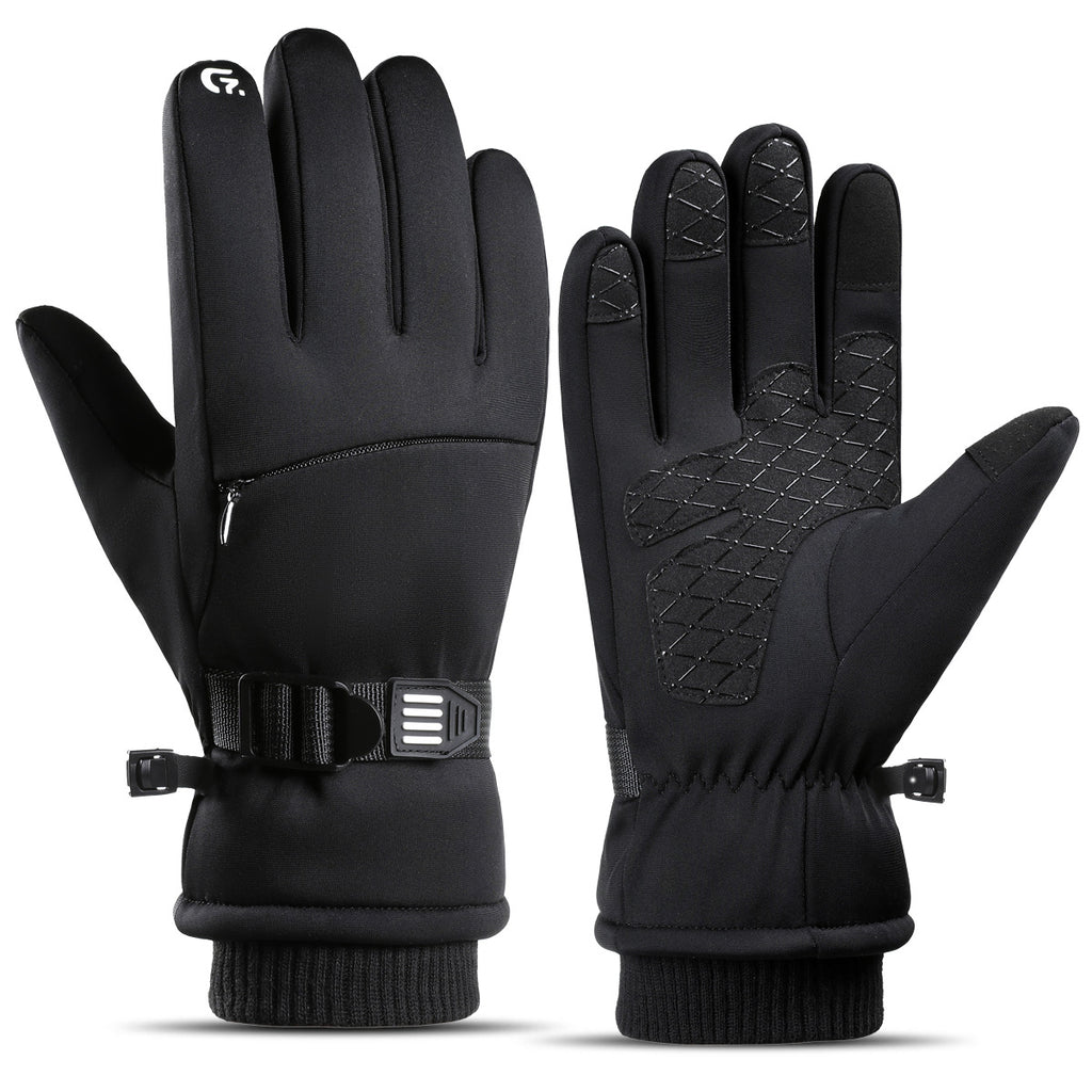 Waterproof Winter Gloves Warm Fleece Cold-Resistant Outdoor