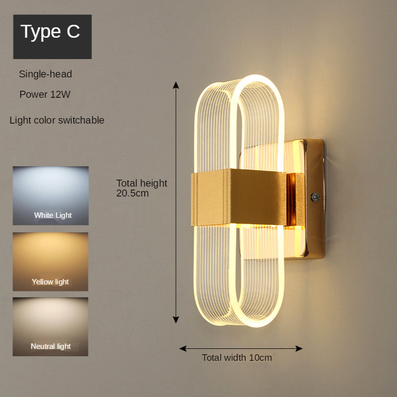 Gold Nordic Wall Light Luxury Design Living Room Lamp