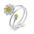 Lotus ring, silver ring, women's ring, Japan and South Korea