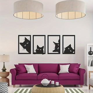 Metal wall decor black cat | Buy modern wall art