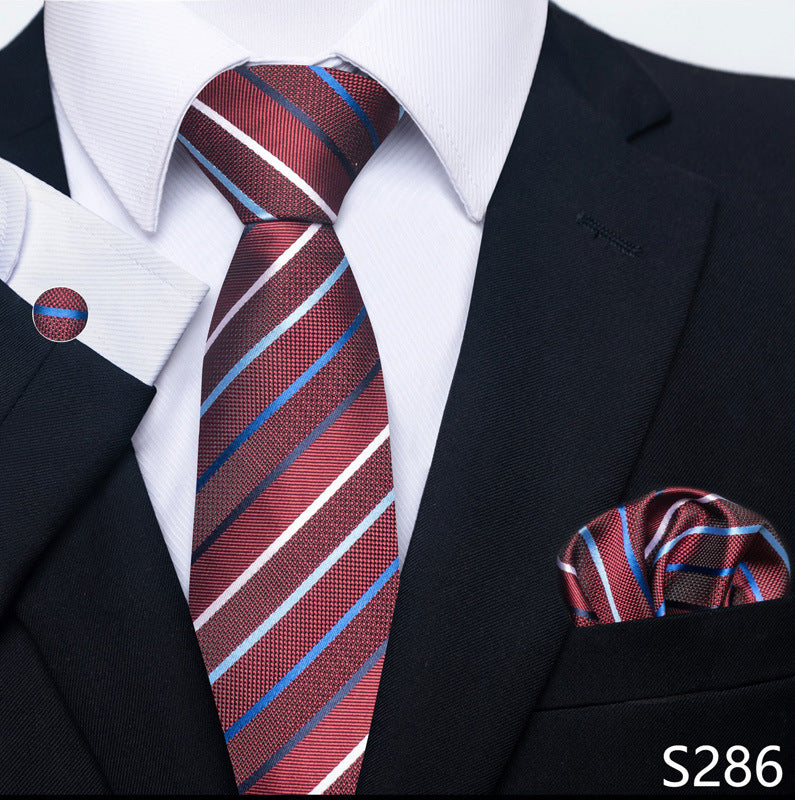 Men's Tie Set Business Scarf Cufflinks Elegant