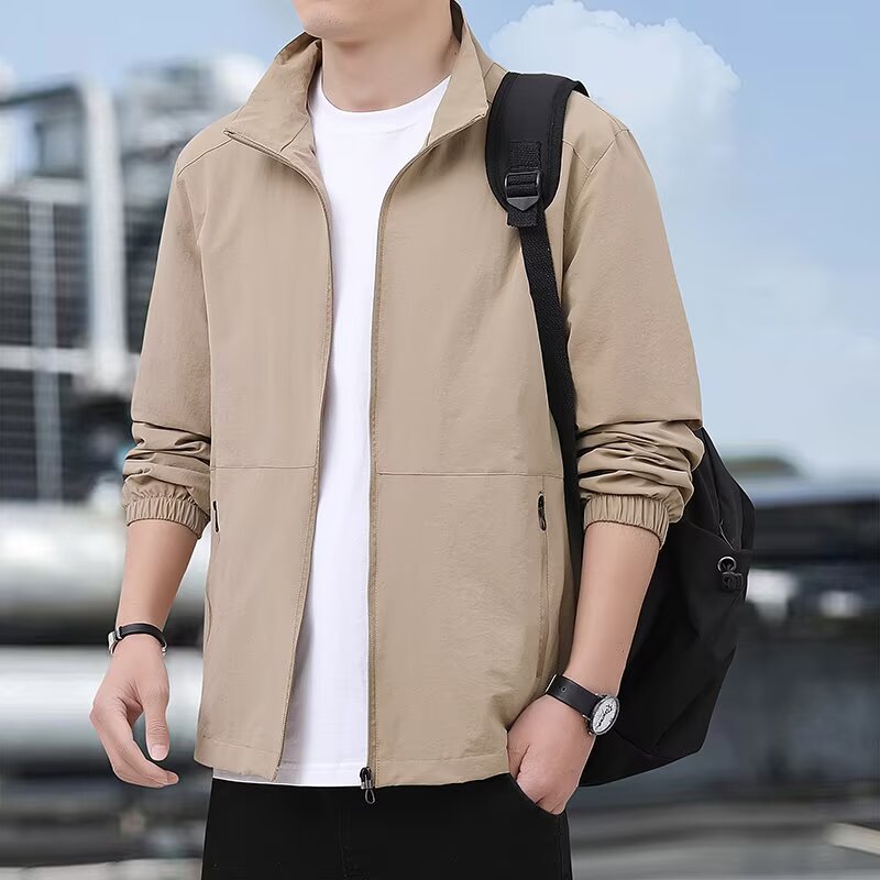Men's Stand-Up Collar Jacket Loose Fit – Versatile Casual Jacket