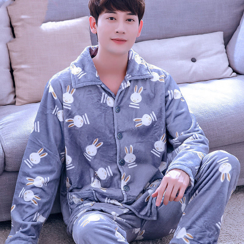 Men's Winter Homewear Set Flannel | Plus Size Loungewear