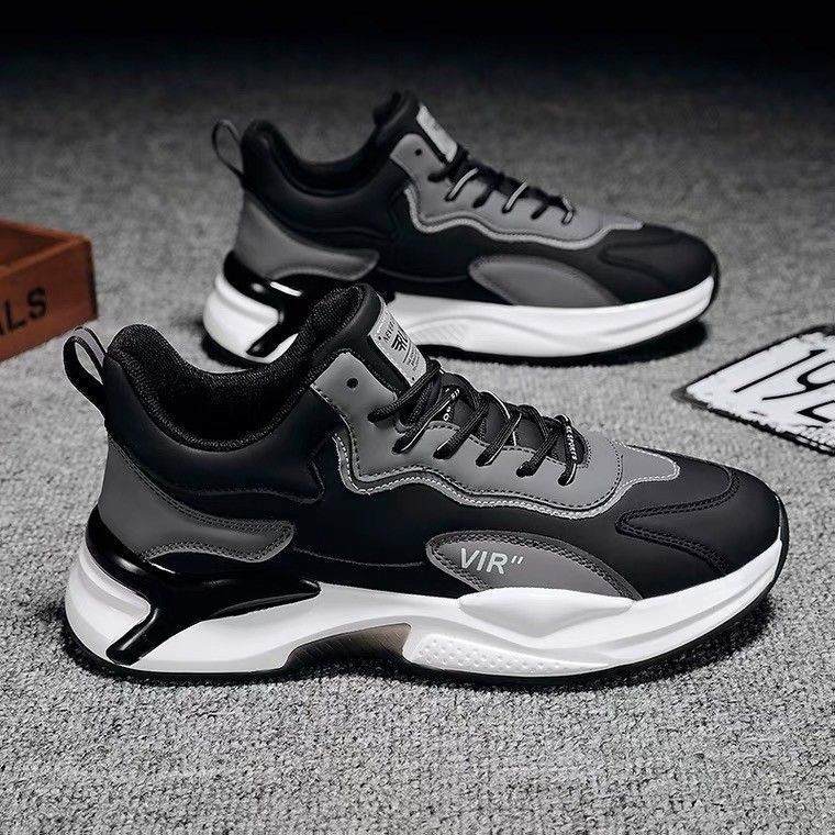 Herren Schwarz Weiß Sneaker Leicht Atmungsaktiv Freizeit Schuhe