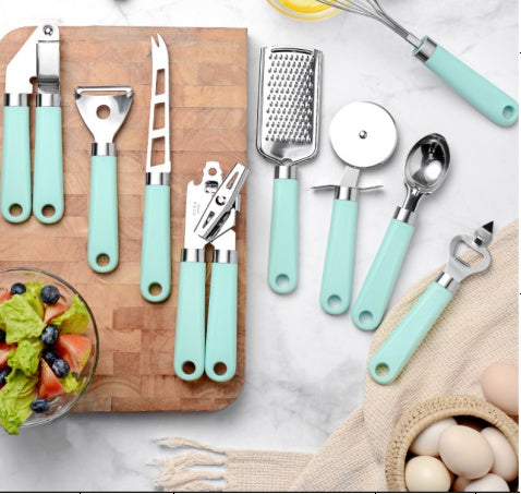 Stainless Steel Kitchen Utensil Set | Cooking Utensils with Plastic Handle