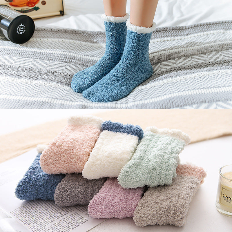 Damen Thermo Kuschelsocken – Flauschige Winter Wärmesocken