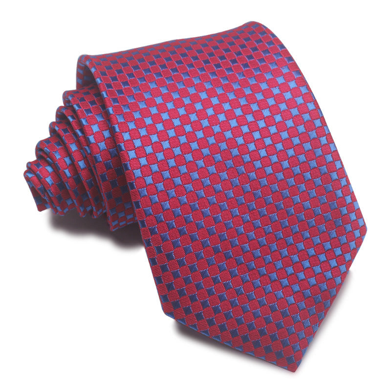 Men's Tie 8cm Striped Business Elegant Red Blue Black