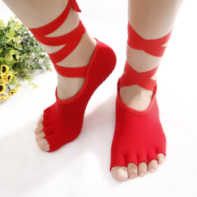 Damen Yoga Zehensocken Offen – Rutschfeste Five Finger Socken