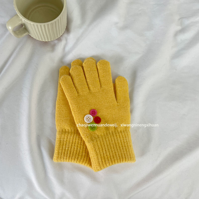 Damen Fingerlose Handschuhe mit Emoji Design – Korean Style