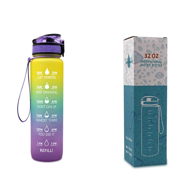 1L Tritan Trinkflasche mit Zeitmarkierung – Motivationsflasche