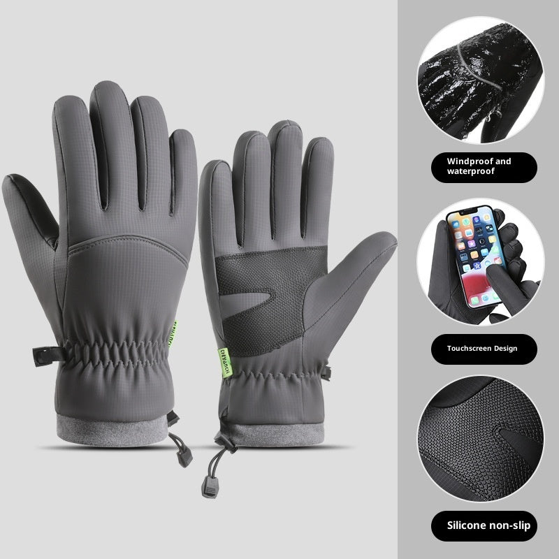 Waterproof Winter Gloves Warm Fleece Cold-Resistant Outdoor