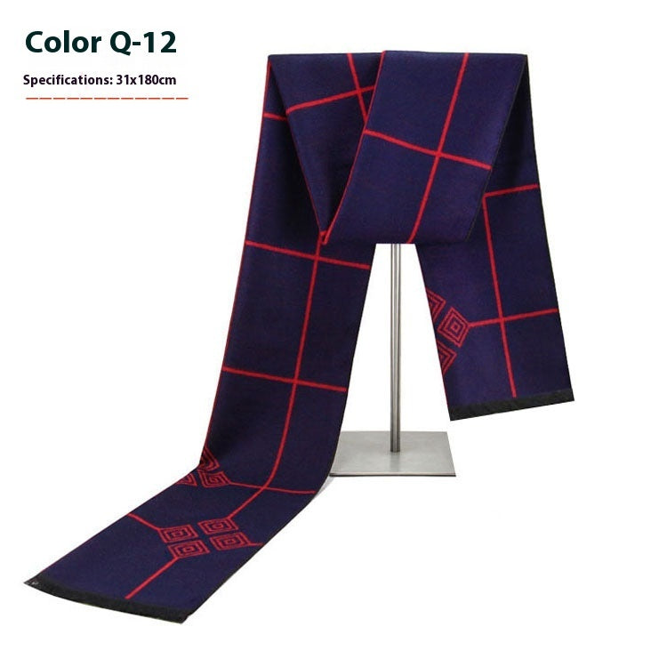 Men's Business Scarf striped soft warm elegant winter