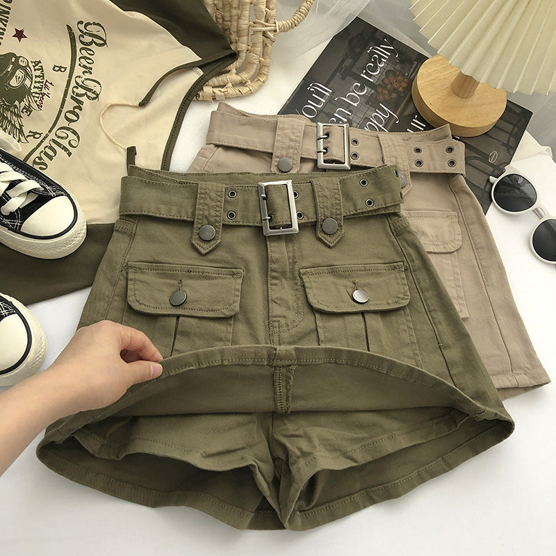 Damen High Waist Jeansrock | Denim Minirock mit Gürtel