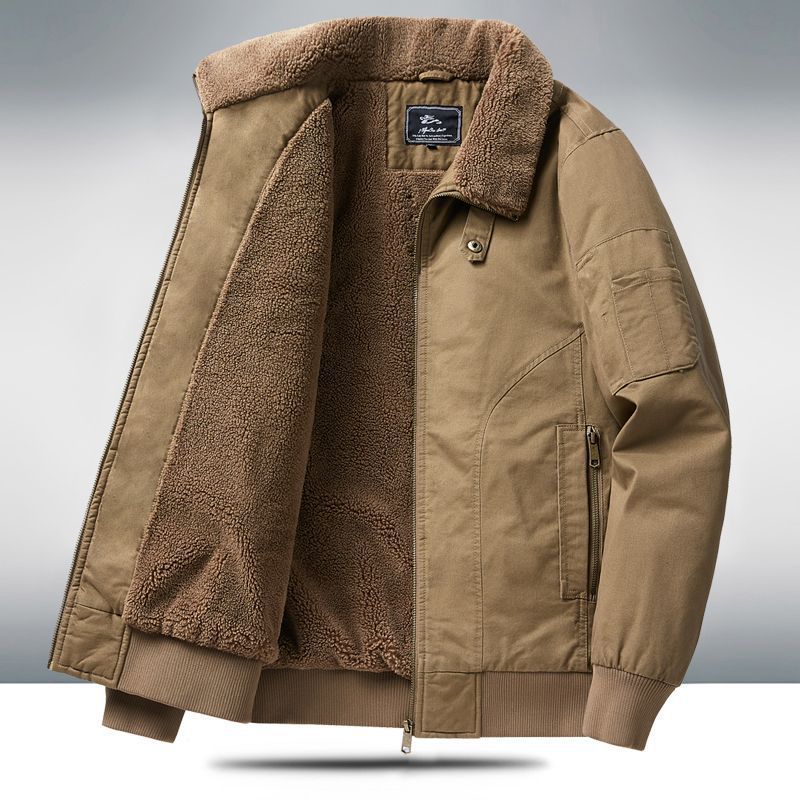 Men's Winter Coat Lined Loose Fit – Comfort Plus Size Jacket