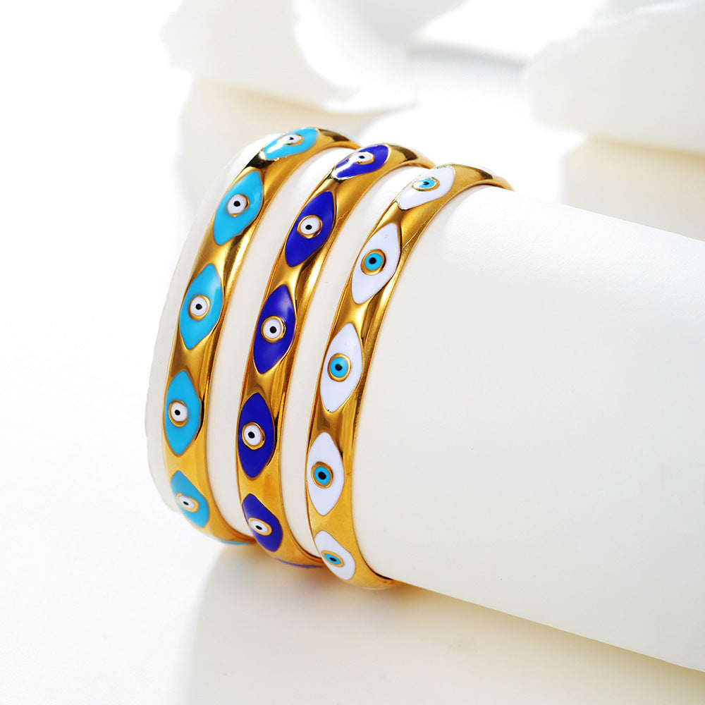 INS Style Fashion Retro Titanstahl Offenes Armband