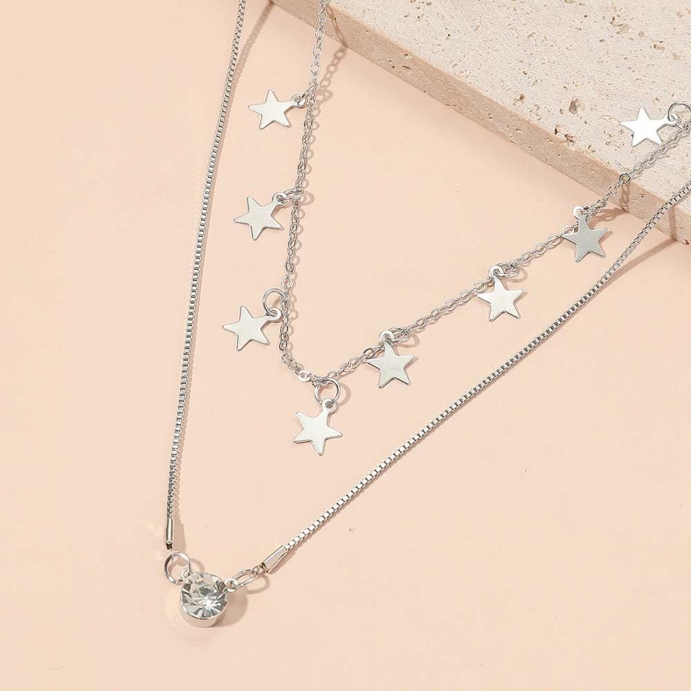 Pentagram Star Necklace with Zircon – Trendy Mystic Women's Jewelry