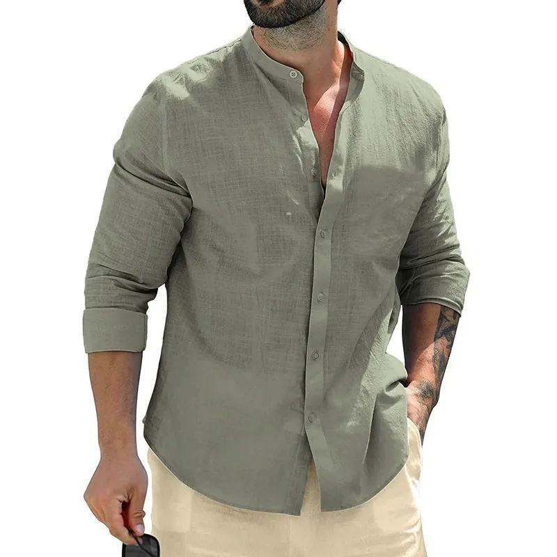 Men's Cotton Long-Sleeve Shirt | Business Shirt Autumn Elegant