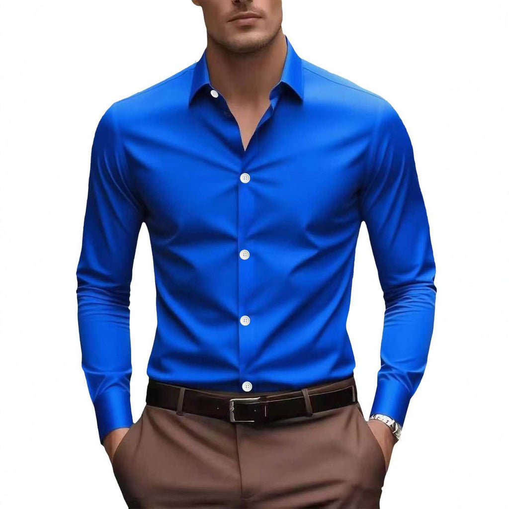 Men's White Business Shirt | Slim Fit Long Sleeve Office Shirt Elegant