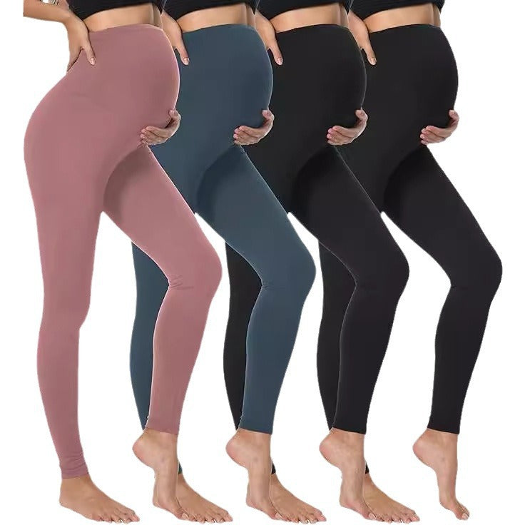 Maternity Leggings High Waist for Autumn & Winter – Belly Support Trousers