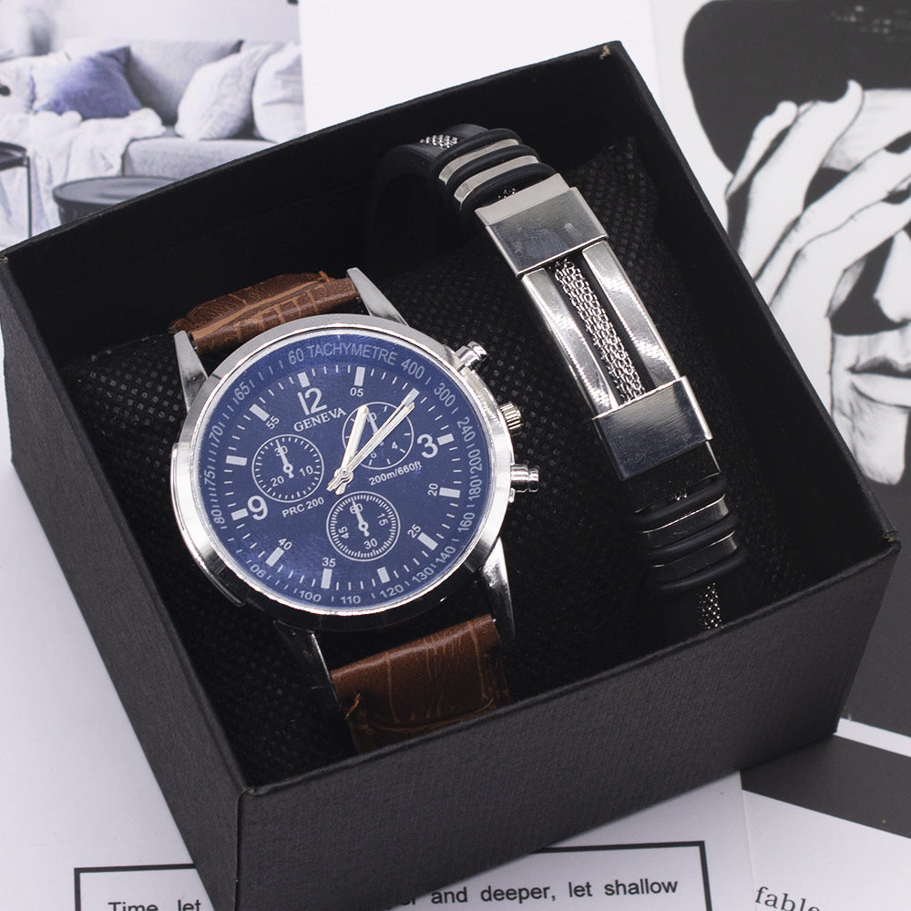 Men's Blue Light Wristwatch | Modern Business Fashion Watch