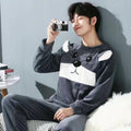 Herren Pyjama Korallenfleece Winter | Warmes Homewear Set