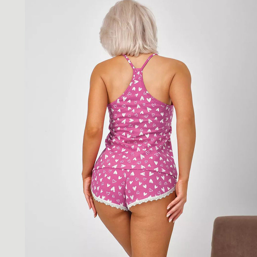 Women's Knit Loungewear with Lace – Elegant Comfort Set