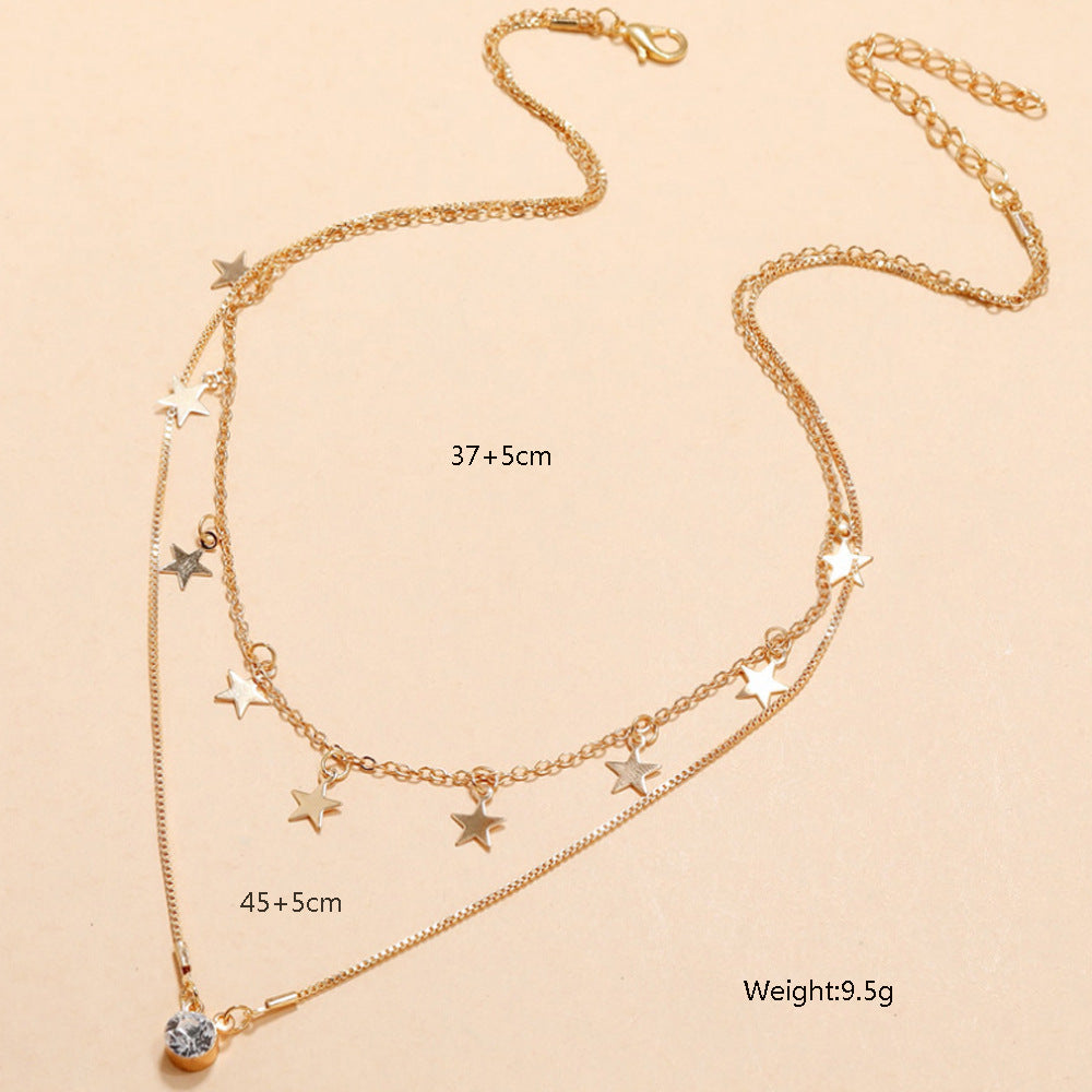 Pentagram Star Necklace with Zircon – Trendy Mystic Women's Jewelry
