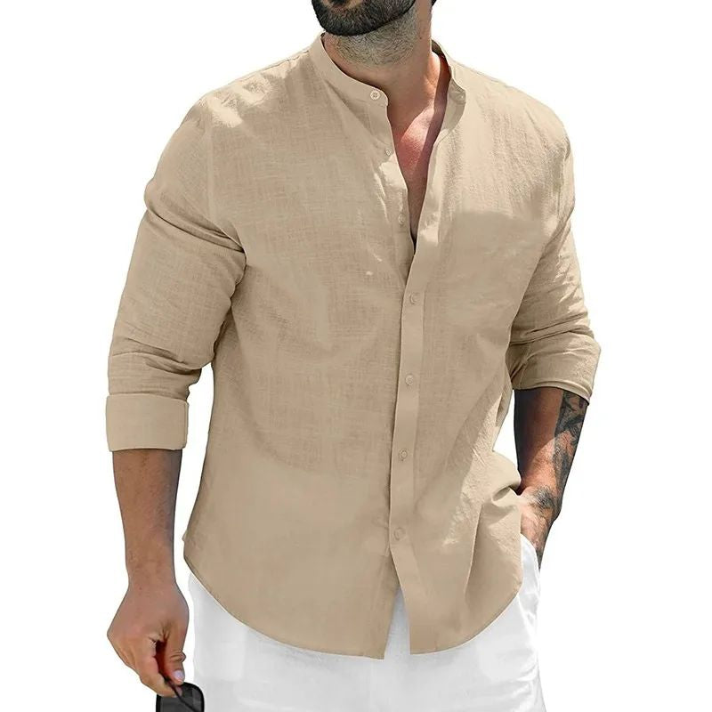 Men's Cotton Long-Sleeve Shirt | Business Shirt Autumn Elegant
