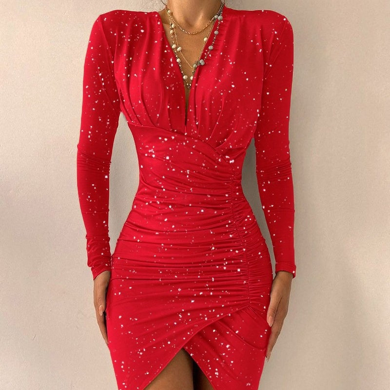Women's Slim Fit Dress with Print – Modern, Elegant & Figure-Hugging
