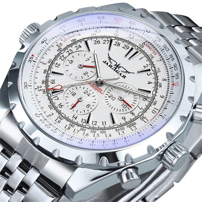 Men's Automatic Watch Skeleton | Large Dial Multifunction