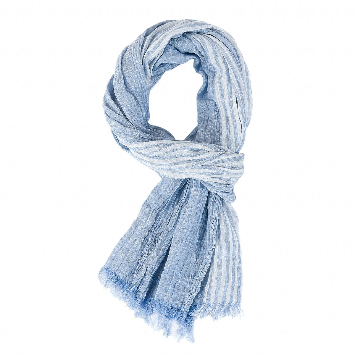 Men's Scarf Navy blue subtly striped summer elegant modern