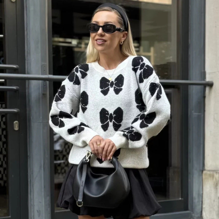 Damen Schmetterling Strickpullover | Oversize Winterlook
