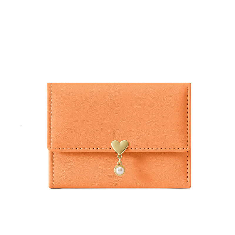 Mini Women's Tri-Fold Wallet – Cute Heart Design
