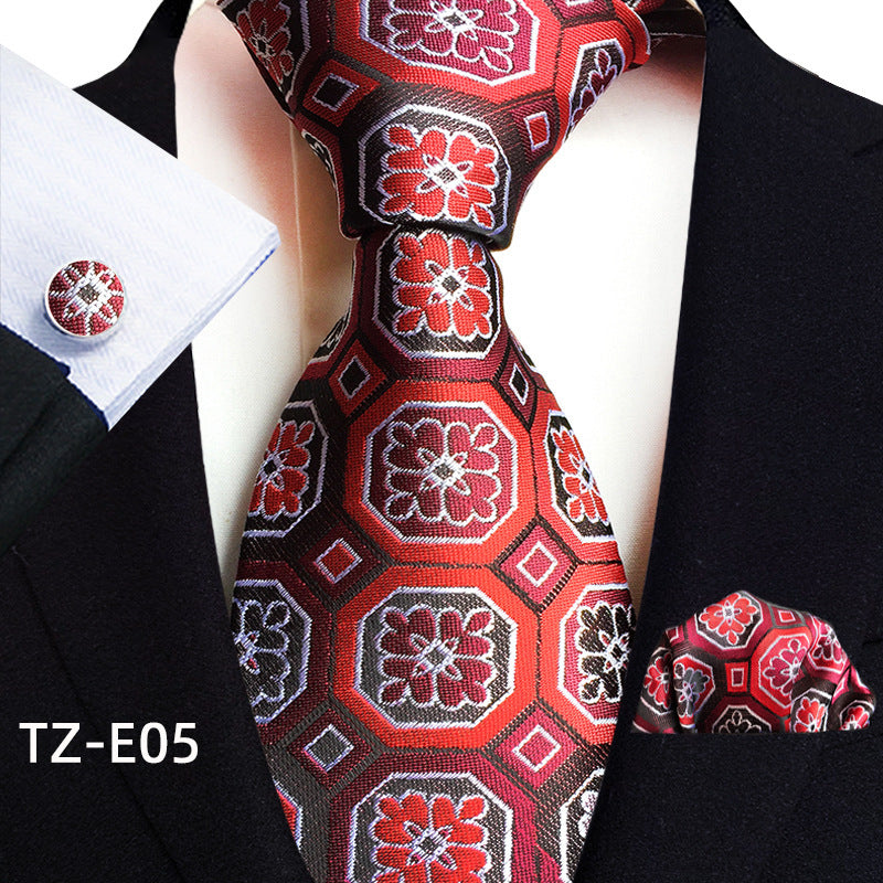 Paisley Tie Set for Men, Elegant 3-Piece, Business Wedding