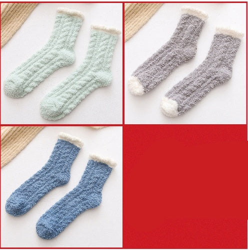Damen Thermo Kuschelsocken – Flauschige Winter Wärmesocken