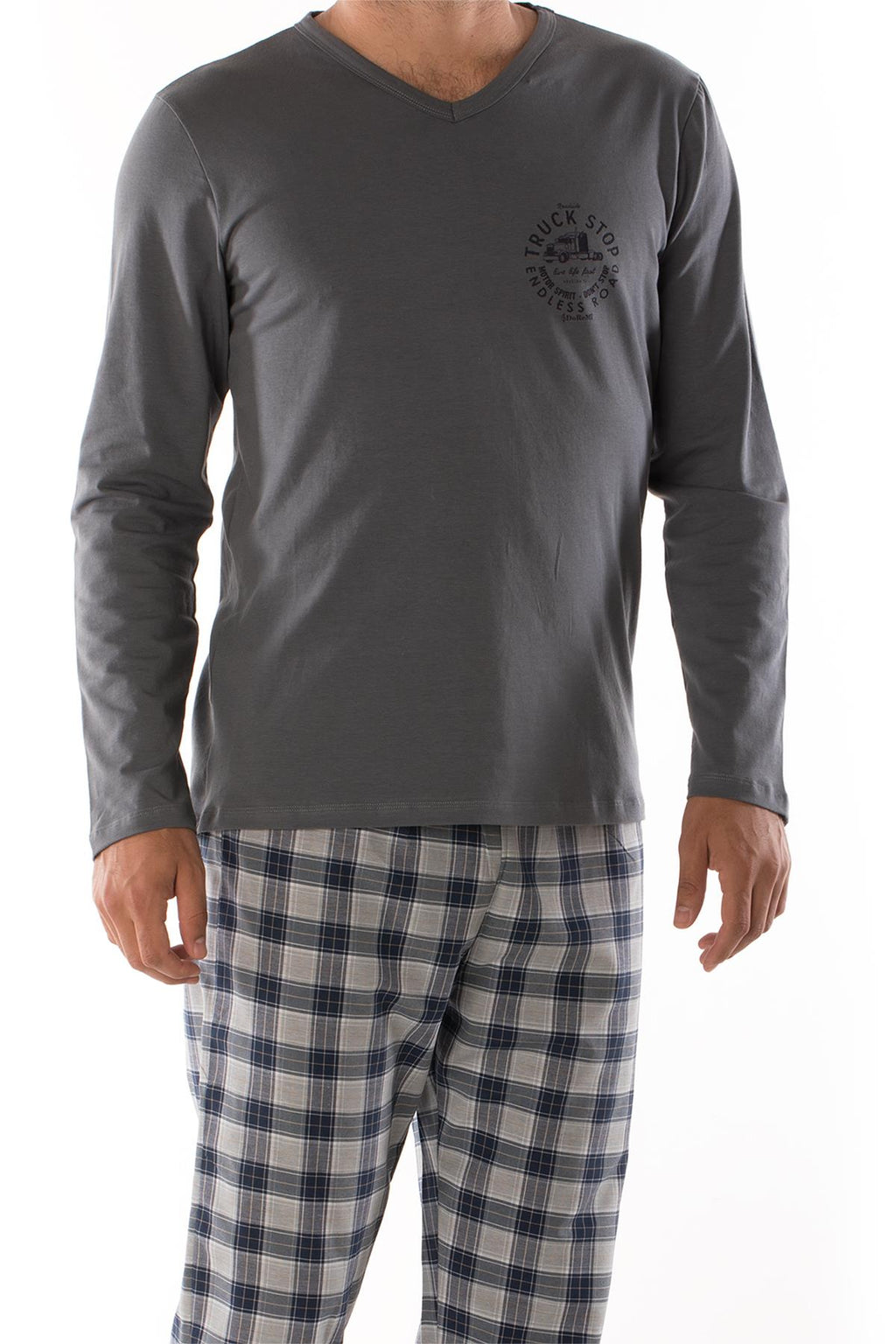 Herren Baumwoll Pyjama Langarm | Bequeme Nachtwäsche Set