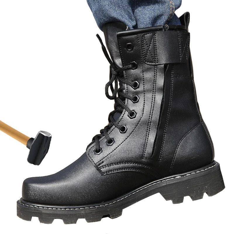 Men's Military Steel Toe Safety Boots - Tactical Work Boots Combat Style