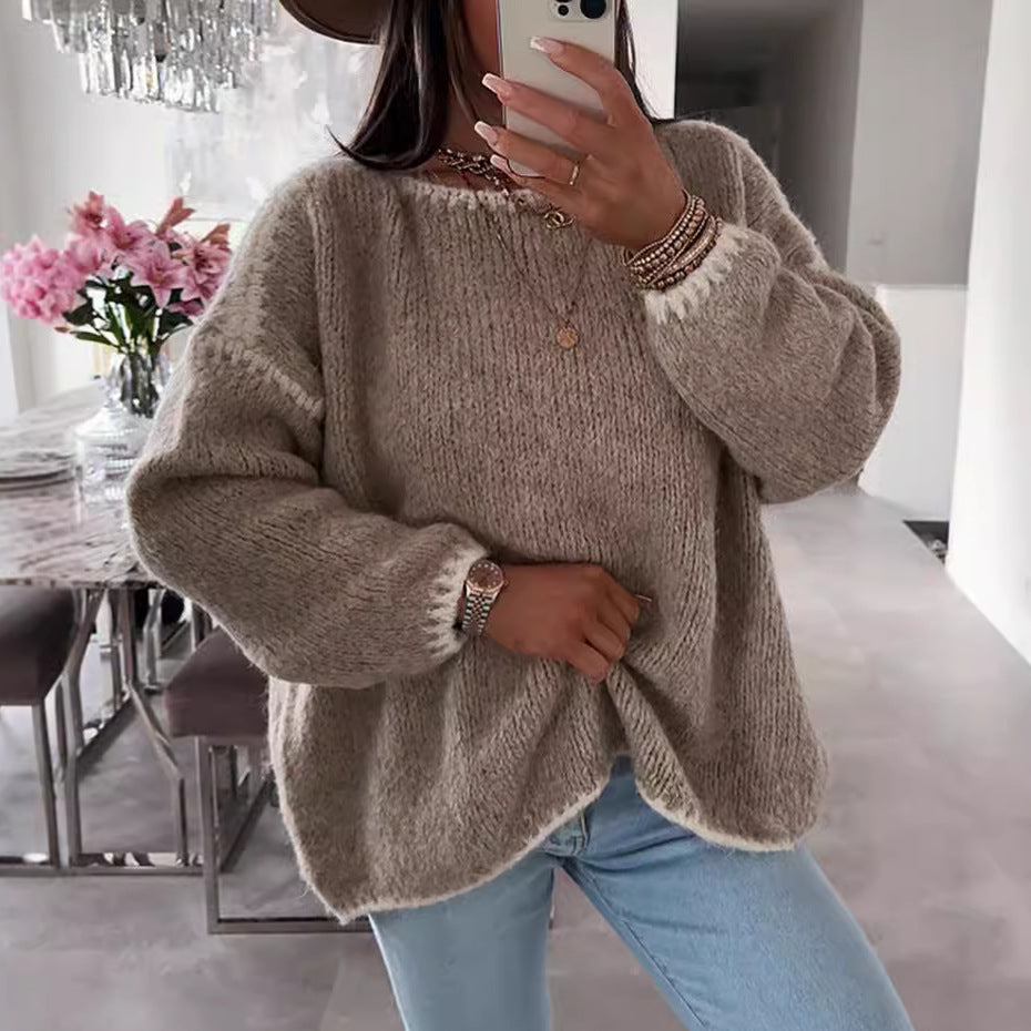 Damen Langarm Pullover | Moderner Casual Strickpullover