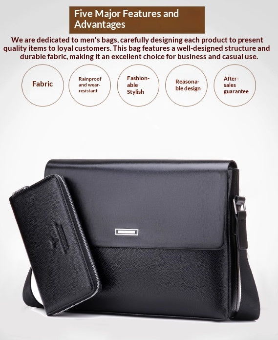 Moderne Herren Leder Business Tasche XL – Büro & Freizeit Umhängetasche