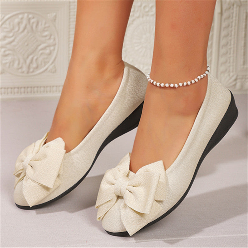 Damen Ballerina mit Schleife | Bequeme Slip-On Flats elegant
