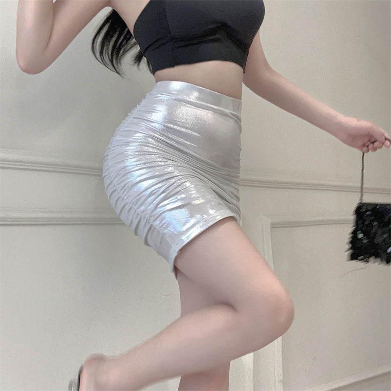 Sexy Damen Minirock Silber | Koreanischer Low Waist Style