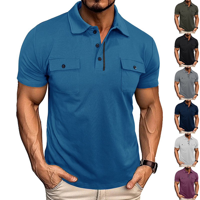 Men's Polo Shirt | Short Sleeve Outdoor Casual Modern Pockets
