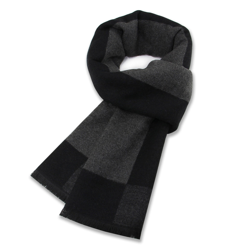 Men's Scarf Plaid Warm Wool Blend Winter Thick Elegant