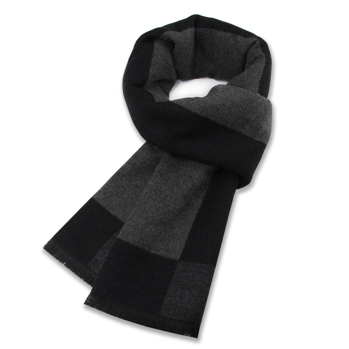 Men's Scarf Plaid Warm Wool Blend Winter Thick Elegant