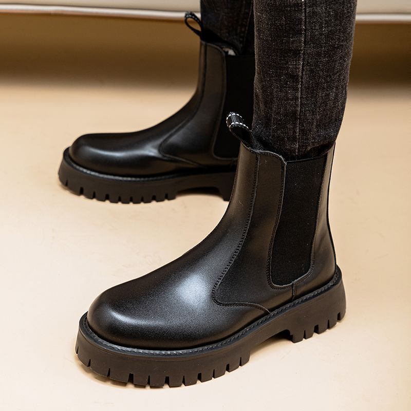 Men's Genuine Leather Martin Boots High Top – Robust Casual Leather Ankle Boots