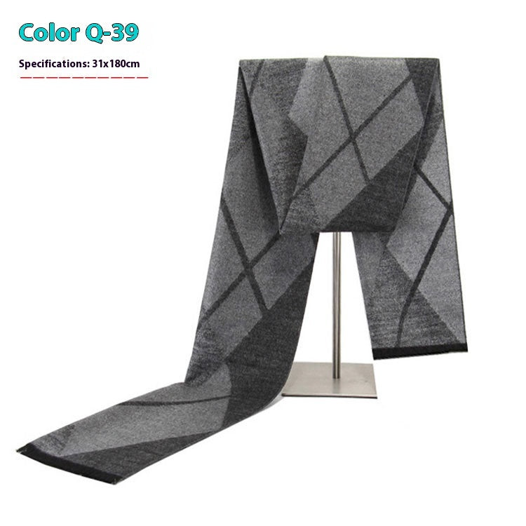 Men's Business Scarf striped soft warm elegant winter