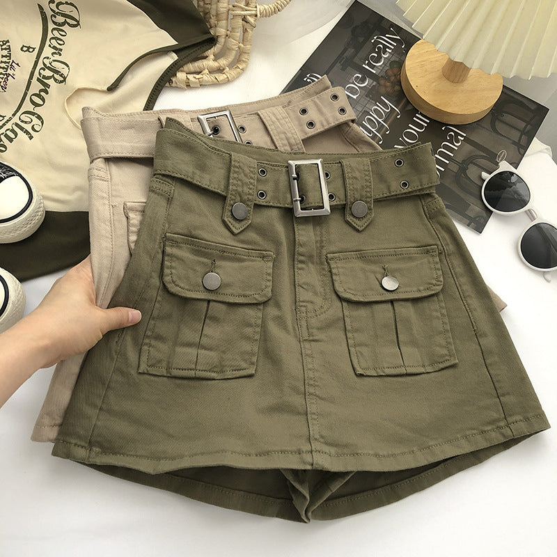 Damen High Waist Jeansrock | Denim Minirock mit Gürtel